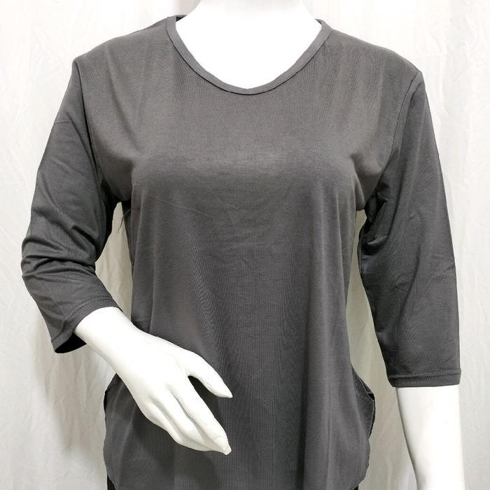 EKSLUSIF kaos atasan wanita neci lengan 3/4 Baju Cewek Polos Santai tiktok shop