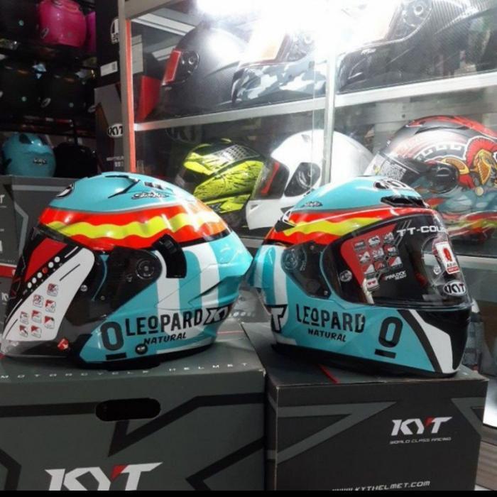 HELM KYT TT COURSE JAUME LEOPARD COUPLE KYT NFJ JAUME LEOPARD TERMURAH - Couple Motif, M