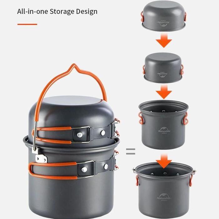 COOKING SET / NESTING PANCI WAJAN CAMPING NATUREHIKE NH18T018-G