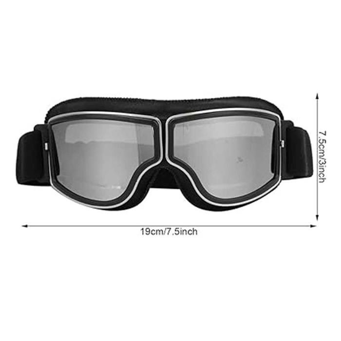 Kacamata Motor Lipat Vintage Aviator Style Anti Uv Ride Safety Goggles