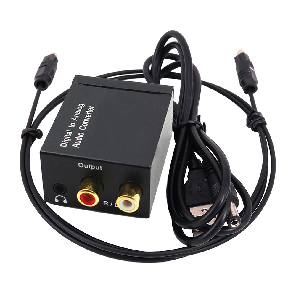 3.5MM AUDIO JACK Coaxial Optical Digital to Analog Audio Converter with Sound Gain Technology -