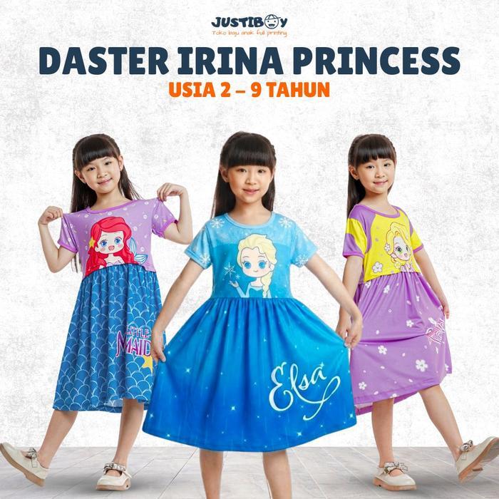 Dress Baju Anak Perempuan Princess Imut Full Printing Umur 2 - 6 Tahun [Irina] Diskon Sell