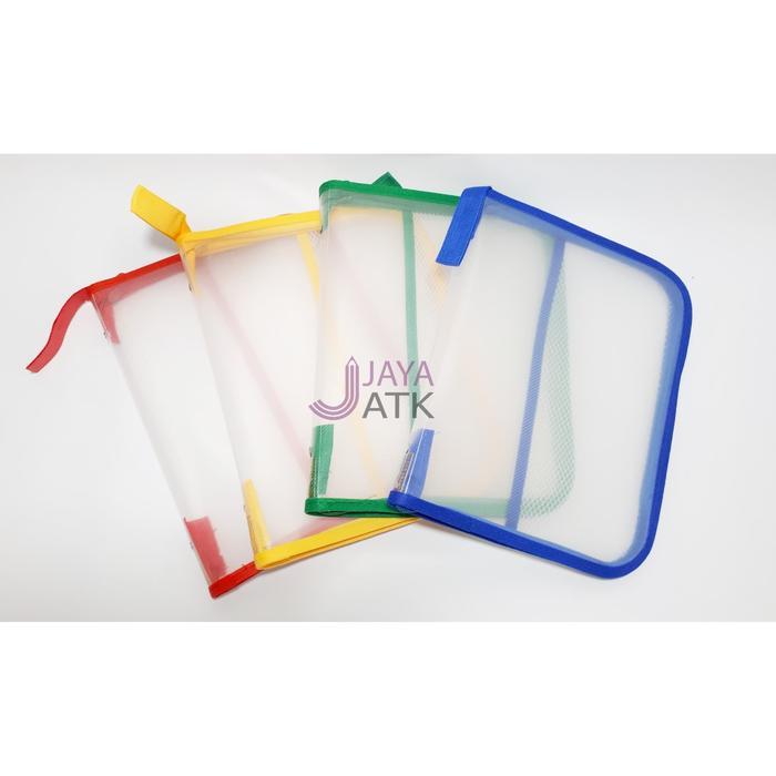 Map Plastik Map Zipper Sleting Jaring Map Tenteng Dokumen A5