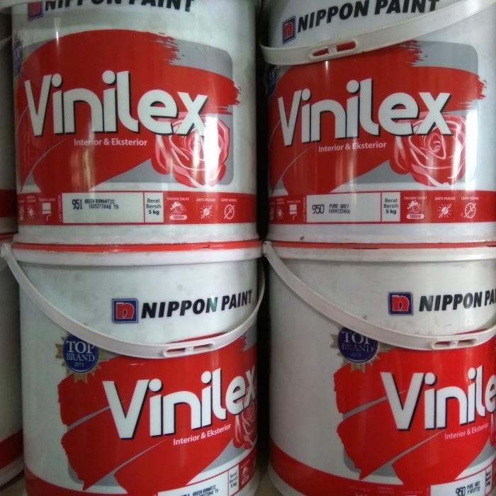 Baru Cat Tembok Vinilex Warna Putih Biru Hijau Pink Ungu Cream (5Kg)