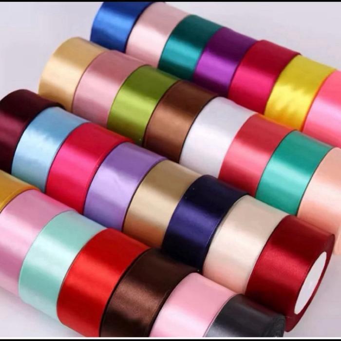 PITA SATIN 2 INCH (5 CM) / PITA SATIN KADO 5 CM / PITA KAIN 5CM PANJANG KURLEB 18 METER