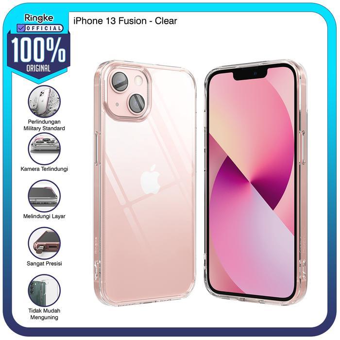 Jenge - Ringke Casing Compatible For Iphone 13 Fusion Clear Bening Case No Yellowing Tipis Softcase