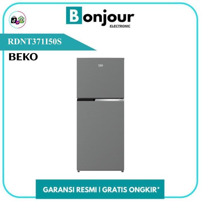 Kulkas 2 Pintu Beko RDNT371I50S Kapasitas 371 Liter Kulkas Beko Top Freezer Waarna Abu-Abu