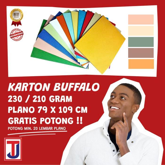 Kertas Karton Buffalo Bufalo Ukuran PLANO / F4 / A4 Biru Kuning Merah Hijau Paper Stationery