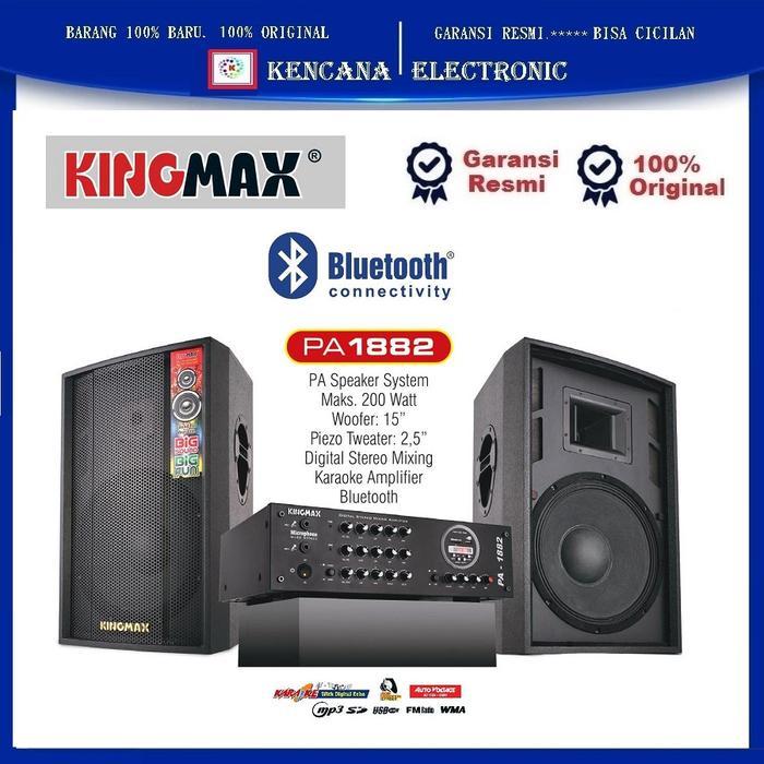 KingMax PA-1882 SPEAKER+AMPLIFIER 15inch USB - FM Radio - Karaoke-Bluetooth-Super Bass