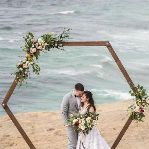 Backdrop Hexagon Wedding Rustic