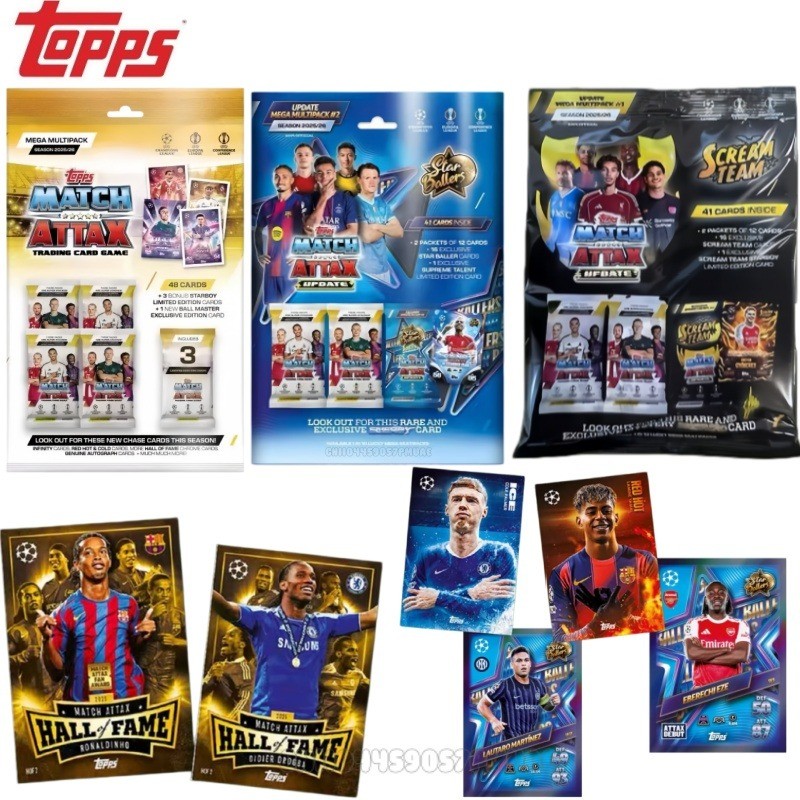 2025-26 Topps Champions League Match Attax Mega Pack Collection Player Cards Football Match