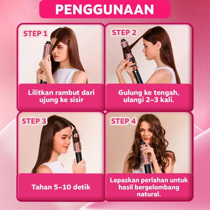 Sisir Catok Thermal Blow Dryer Pelurus Curly 37W Low Watt Volume Smooth Hair Iron Comb Brush