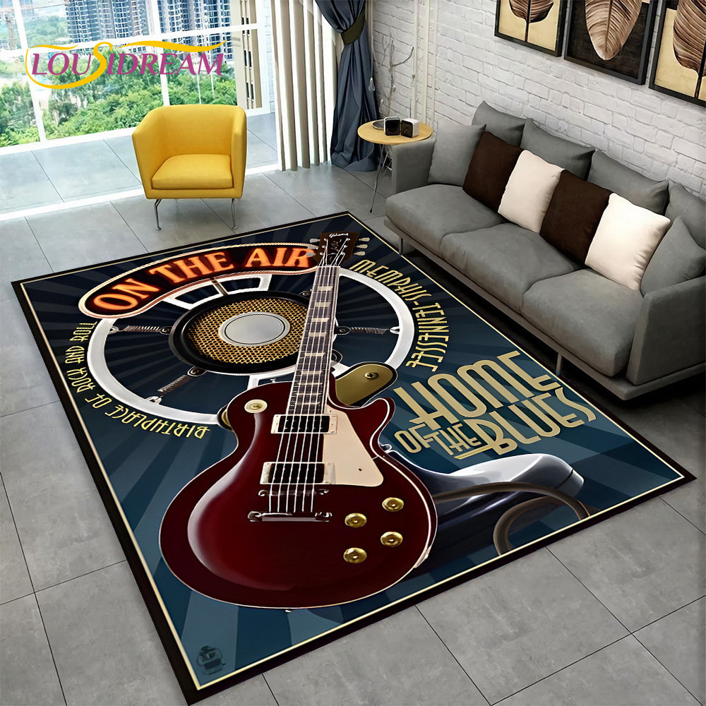 Gitar Klasik Gitar Elektrik Bass Area Karpet Karpet untuk Ruang Tamu Kamar Tidur Sofa Keset Dekorasi