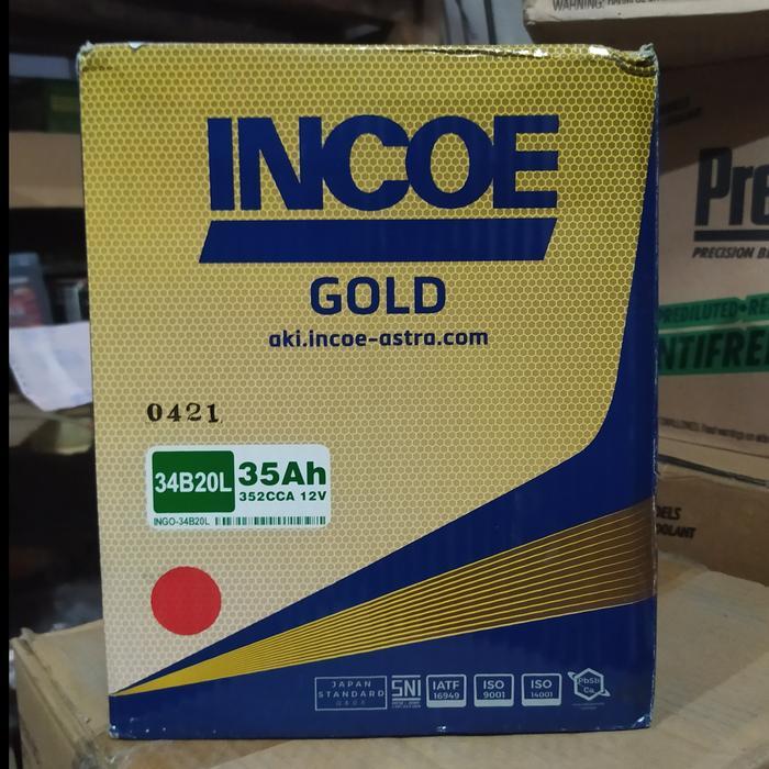 Aki INCOE 34B20L original bawaan baru mobil ayla agya