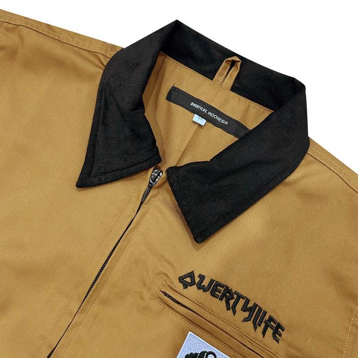 Promo Qwertylife Work Jacket Boxy Fit Cordoray Camel M65 Original