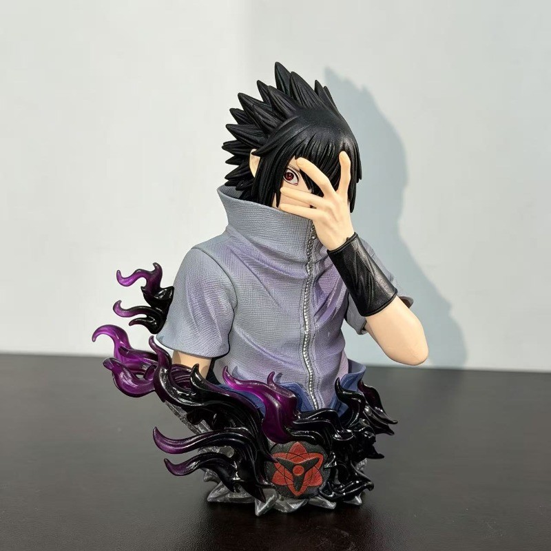 Anime 14cm Character Naru Half Body Ninja Uchiha Sasuke Ornament Model Handmade Doll Statue Gift