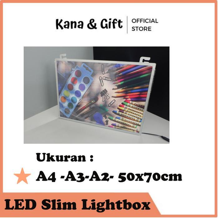 Neon Led Slim Lightbox Iklan - Menu Cafe Aesthetic Box Lampu Ringan