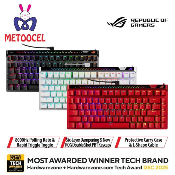 ASUS ROG Falchion Ace 75 HE gaming keyboard (Black / White / Red) with hot-swappable ROG HFX V2 magn
