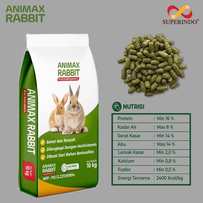 Promo Animax Plus Rabbit Food 10Kg - Makanan Kelinci Animax Plus Rabbit Food 10Kg Original