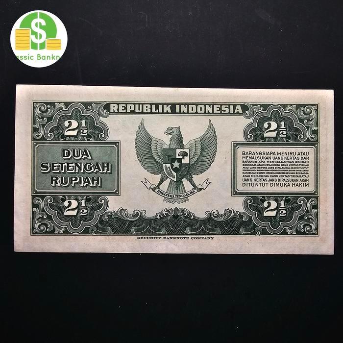 Promo Uang Kuno Indonesia 2,5 Rupiah Seri Pemandangan Alam Th 1951 Original