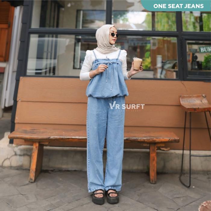 PROMO VR surft - Oneset Jeans Setelan wanita premium - Denim Oneset / Oneset jeans wanita -