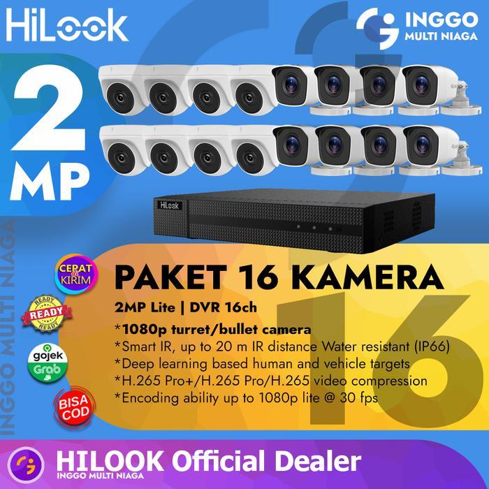 Paket CCTV HiLook 16 Channel 16 Kamera 2MP 5MP DVR 16CH DVR 32CH Garansi 2 Tahun Online HP by Hikvis