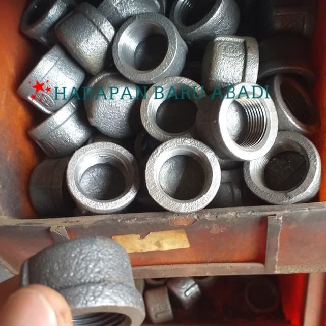 Terlaris Dop Steam Drat 4" inch / End Cap / Cap Besi Hitam SALE