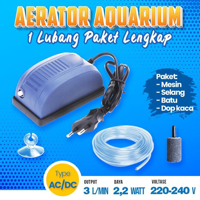 READY Aerator Aquarium Air Pump Mesin Gelembung Udara 1 Lubang radiator aquarium