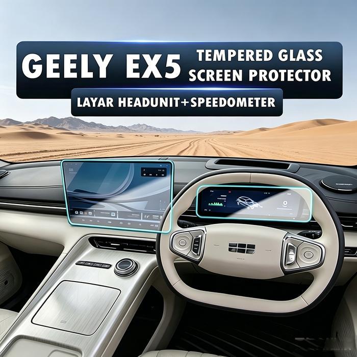 luxevex tempered glass GEELY EX5/GEELY EX2 tempered glass Screen Protector Headunit + Speedometer