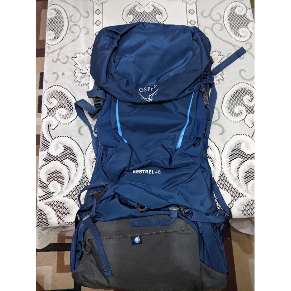 Original Tas Gunung carrier Osprey Kestrel 48 biru