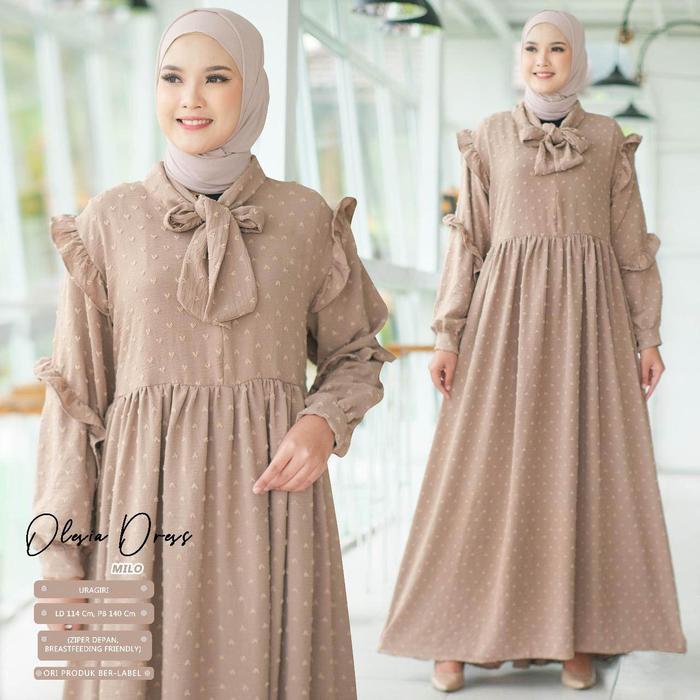 Olesia Dress Wanita Muslim Uragiri Motif Polos