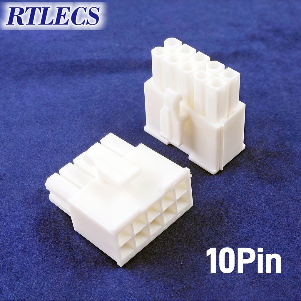 10pcs Receptacle Housing 2x5 Position 10 Pin Connector 4.14 mm 0.163" Dual Row  Universal Mate-N-Lok