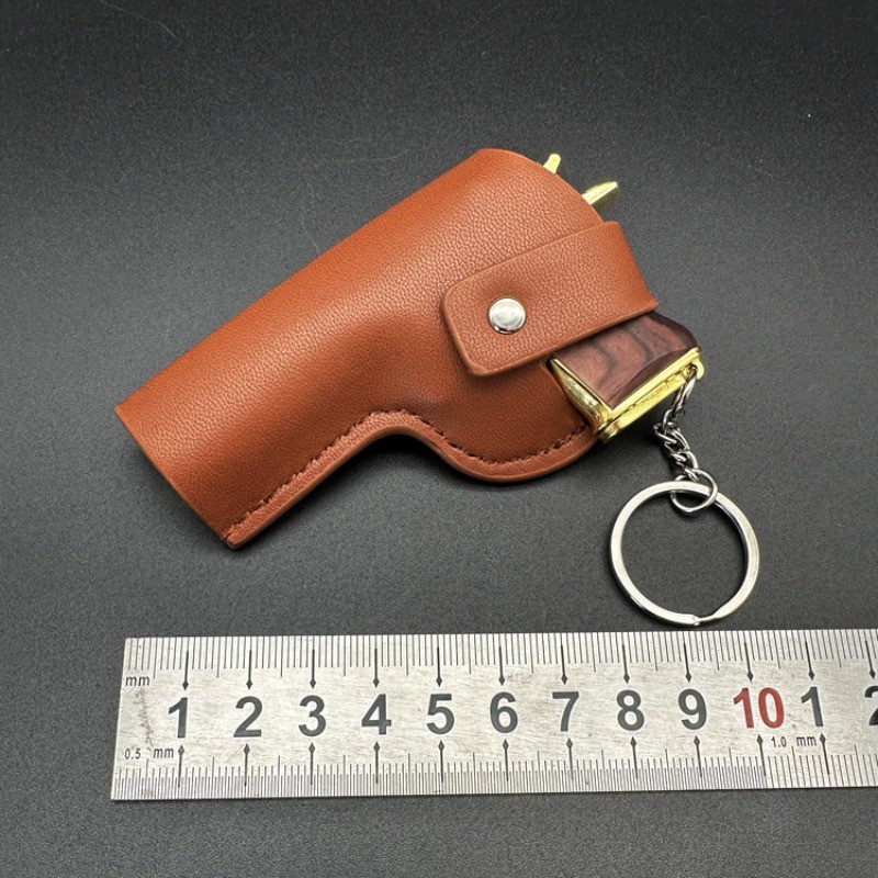 Imitation Wood Grain Handle 1:3 Size Metal Desert Eagle Pistol el Toys Key hain Deoration rafts