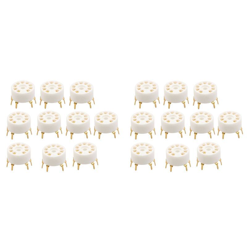 Efficient 20PCS PCB 9Pin B9A Vacuum Tube Socket o HIFI DIY Amps For 12AX7 12AU7 12AT7 ECC81