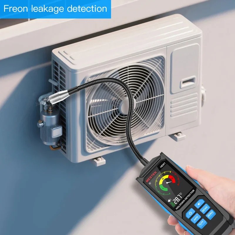 Freon Halogen Gas Analyzer R22 R32 R123a R134a R404a R410a Refrigerant Leak Detector 01000PPM Air