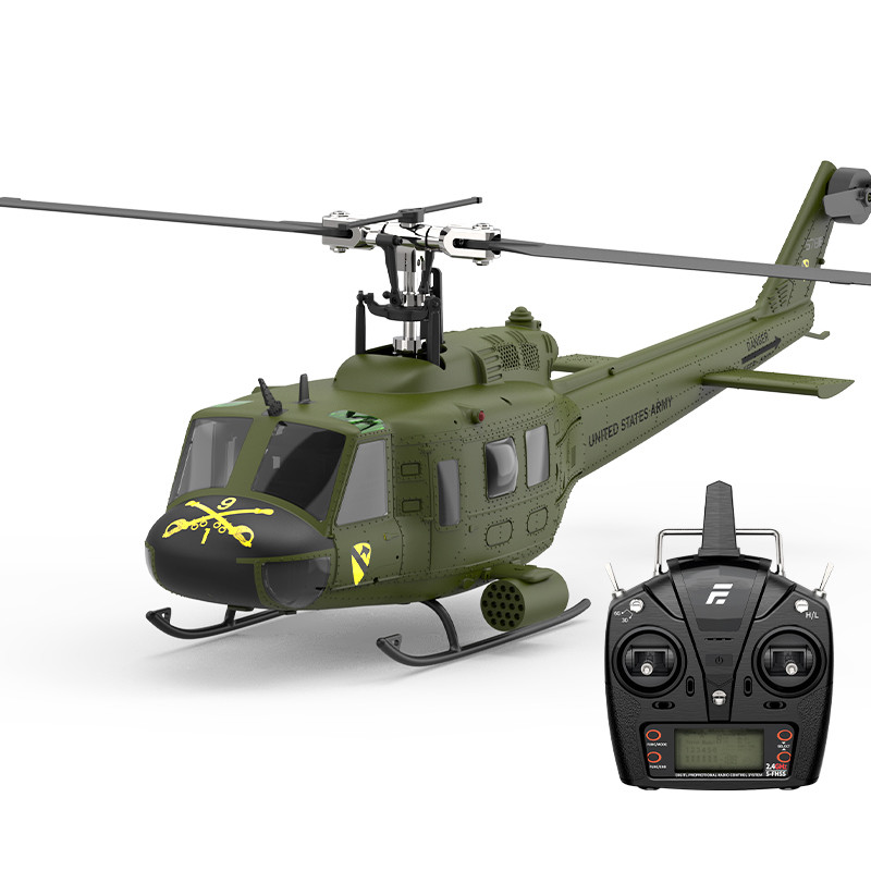 Eachine E190 PRO UH-1 6-Channel RC Helicopter Brushless Motor GPS Hold Altitude Scale Military Green