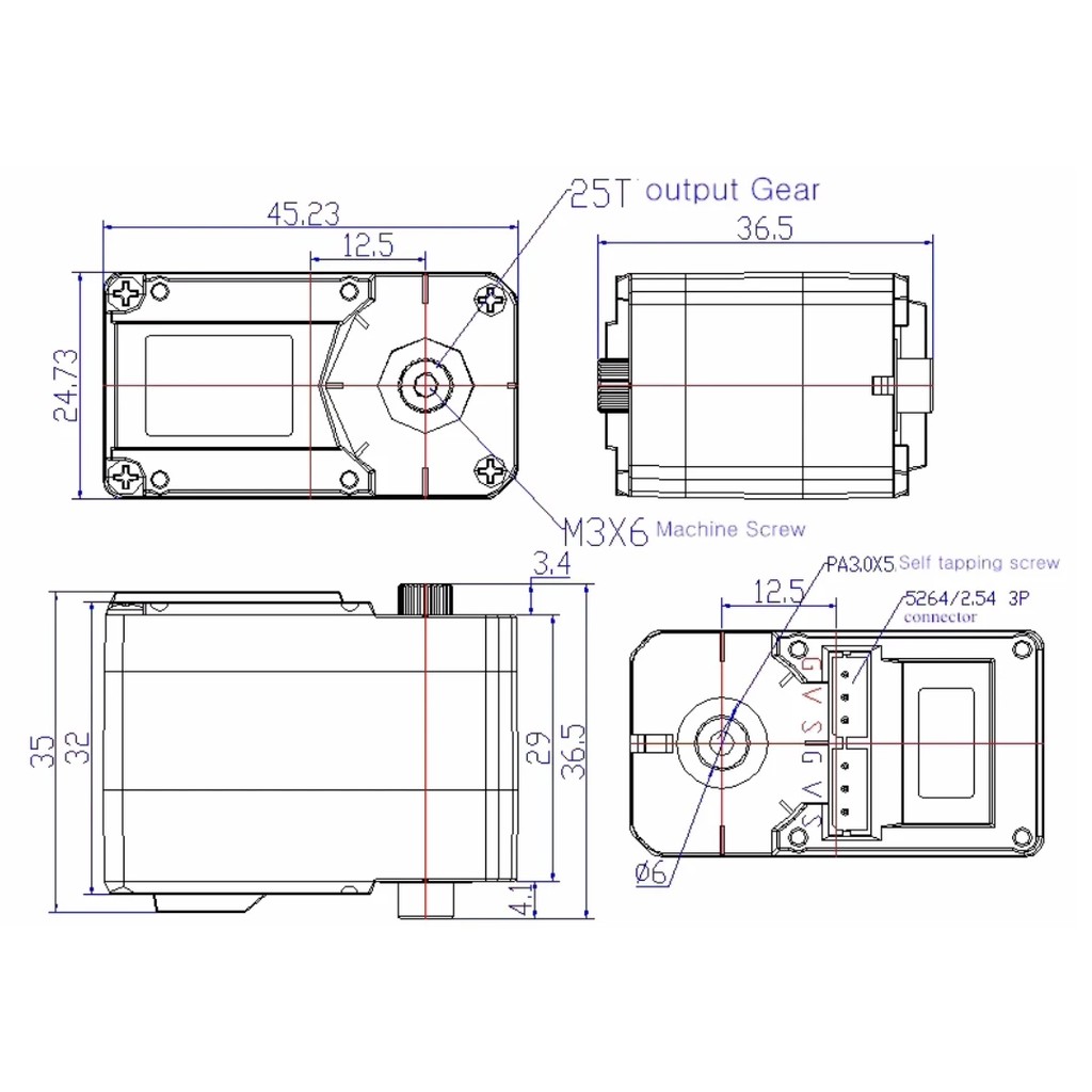 High Torque Smart Servo Motor 7.4V 19KG Dual Axis 360 Degree Continuous Rotation Servo with Load