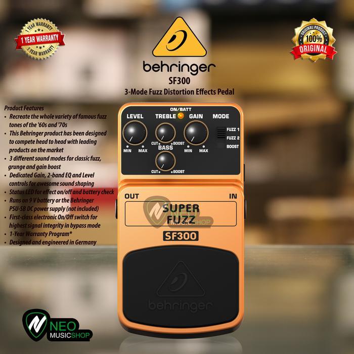 PROMO Behringer SF300 3-Mode Fuzz Distortion Effects Pedal