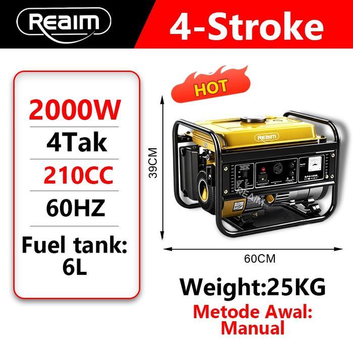 Reaim Mesin Genset 2000W 210CC AVR Genset Portable Genset Mini Portable Generator Bensin Mesin Pemba
