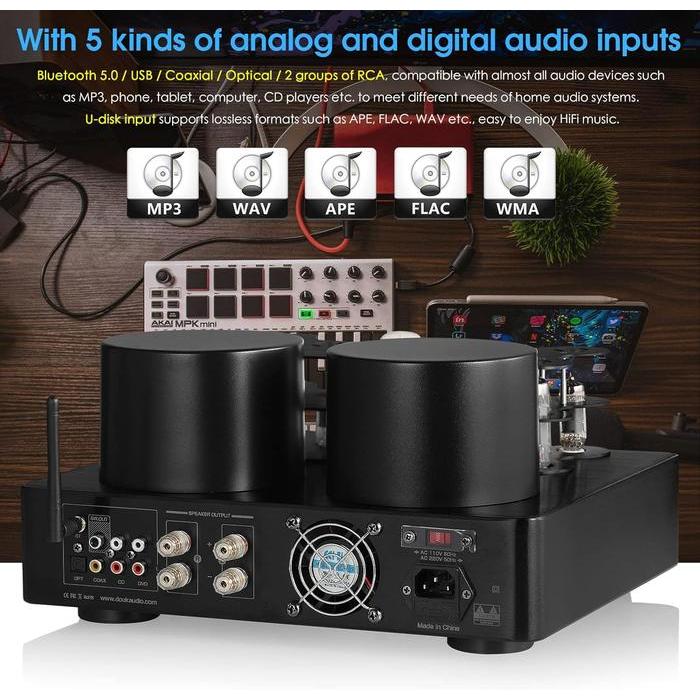 Douk Audio Nobsound Av525 Av-525 Av 525 Hifi Bluetooth 5.0 Vacuum Tube Amplifier #Gratisongkir