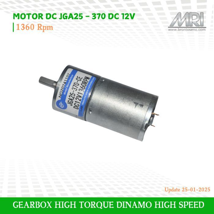 MOTOR DC JGA25 - 370 DC 12V GEARBOX HIGH TORQUE DINAMO HIGH SPEED