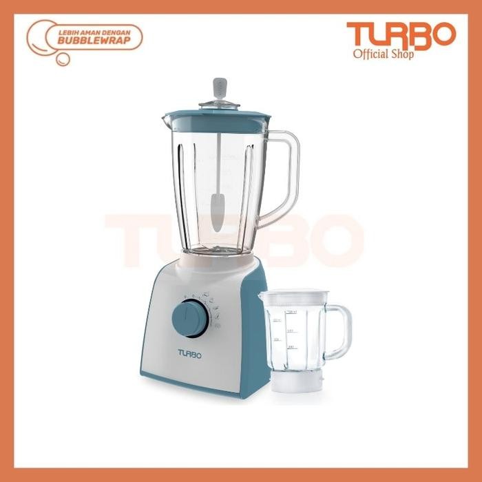 Turbo Blender Plastik Plus Mini Glass Jar/Penggiling Bumbu Basah EHM8080 - 4 Varian Warna Original