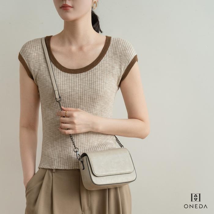 Oneda Giselle Tas Bahu Selempang Wanita #A8866 Kulit PU Polos Pink Cewek