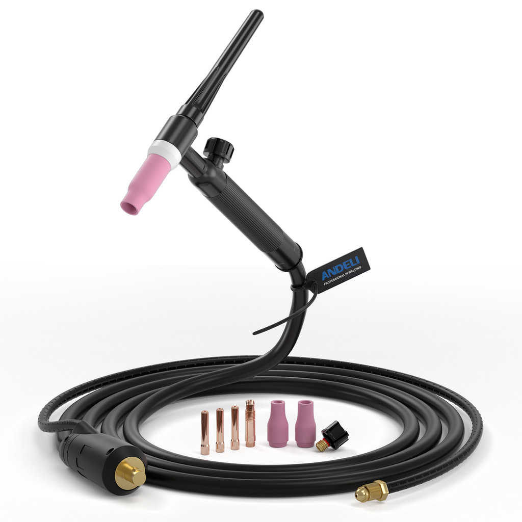 SALE ANDELI WP17V TIG Welding Torch 4M Argon TIG Torch with 10-25mm² Connector Lift TIG Burner for S