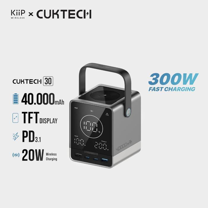 (KiiP Wireless x Cuktech) Cuktech P01 Power Bank 40000mAh 300W USB Type-C Fast Charging Adaptor
