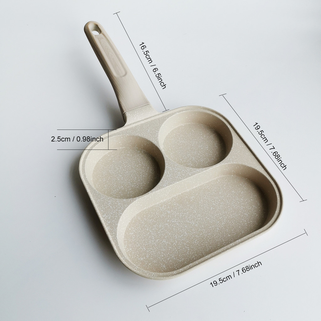 Medical Stone Aluminum Three-Hole Round Non-Stick Frying Pan