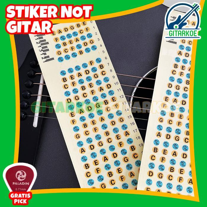 Stiker Fret Gitar untuk Pemula Belajar Gitar / Guitar Fretboard Note Sticker