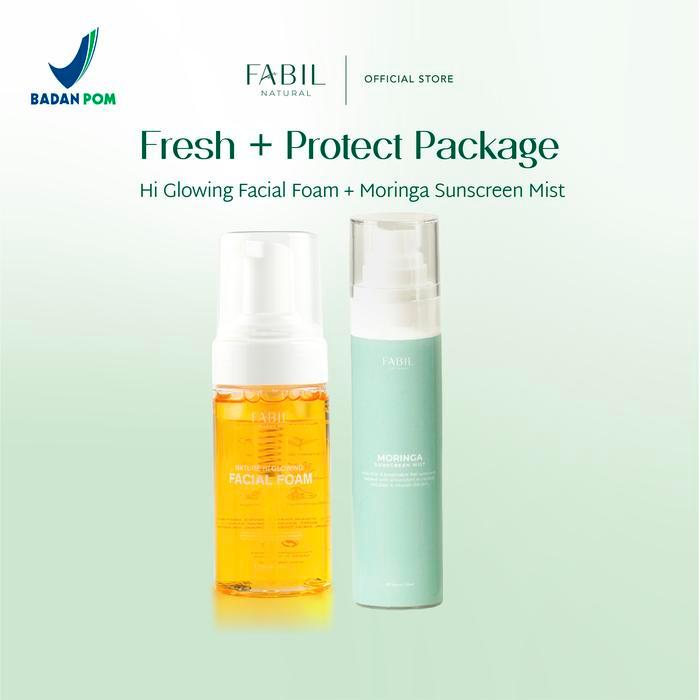 [2pcs] Fabil Bundle Facial Foam + Sunscreen Mist SPF 45 PA+++ - Paket Skincare Sabun Wajah