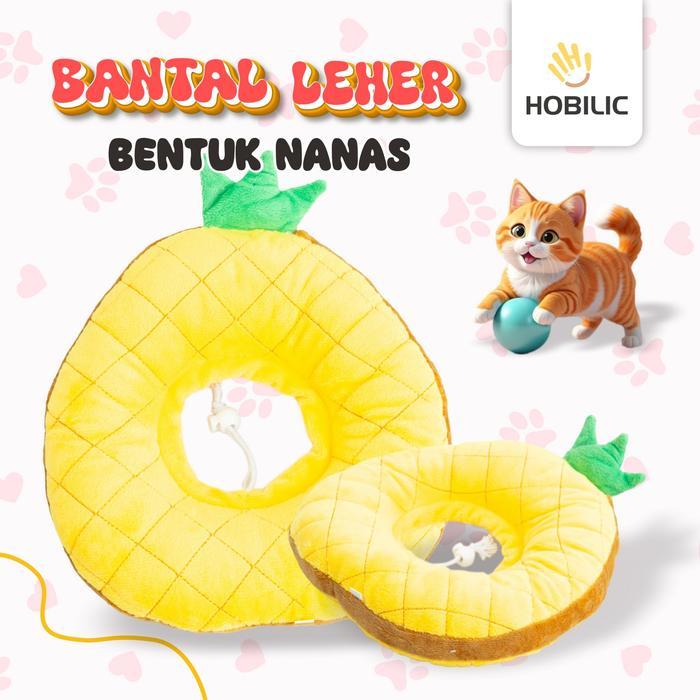 Hobilic Bantal Leher Pet Collar Kucing Anjing Motif Makanan Corong Anti Licking Hewan Lick Recovery