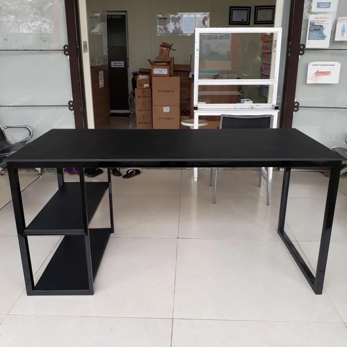 Meja Kerja Multifungsi Ukuran 60X120Cm T 72Cm 2 Rak Samping